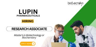 Recent Biotechnology Jobs at Lupin MSc Graduates Apply Now for the Research Associate Position