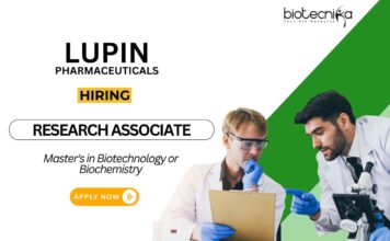 Recent Biotechnology Jobs at Lupin MSc Graduates Apply Now for the Research Associate Position