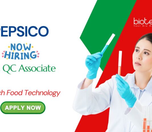 BTech Food Technology PepsiCo SC QC Associate