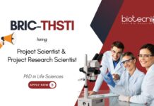 BRIC-THSTI Project Scientist & Project Research Scientist PhD in Life Sciences
