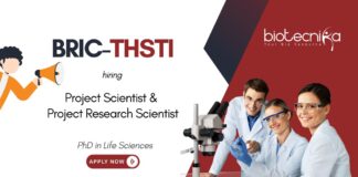 BRIC-THSTI Project Scientist & Project Research Scientist PhD in Life Sciences