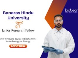 JRF Opportunity at BHU. For Biotechnology, Biochemistry, Zoology postgrad. Research on thrombogenicity, platelet biology & circadian rhythms.