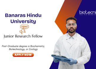 JRF Opportunity at BHU. For Biotechnology, Biochemistry, Zoology postgrad. Research on thrombogenicity, platelet biology & circadian rhythms.