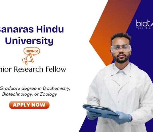 JRF Opportunity at BHU. For Biotechnology, Biochemistry, Zoology postgrad. Research on thrombogenicity, platelet biology & circadian rhythms.
