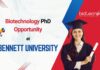 Biotechnology PhD Opportunity Bennett University at