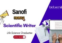 Scientific Writer Sanofi Life Science Graduates