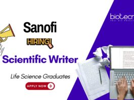 Scientific Writer Sanofi Life Science Graduates