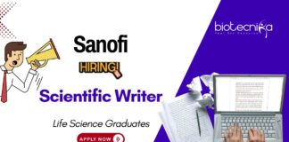 Scientific Writer Sanofi Life Science Graduates