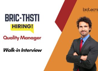 Life Sciences Quality Manager Job - Walk-in Interview at BRIC-THSTI