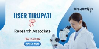 PhD in Biology Research Associate IISER Tirupati
