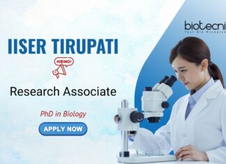PhD in Biology Research Associate IISER Tirupati
