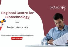 Life Sciences Project Associate Job | Apply Now at Regional Centre for Biotechnology