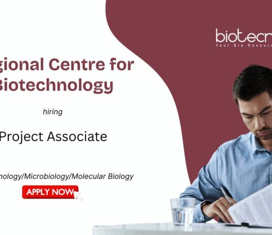 Life Sciences Project Associate Job | Apply Now at Regional Centre for Biotechnology