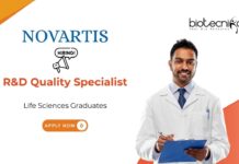 R&D Quality Specialist Novartis Life Sciences Graduates