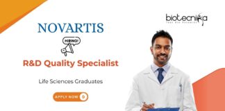 R&D Quality Specialist Novartis Life Sciences Graduates
