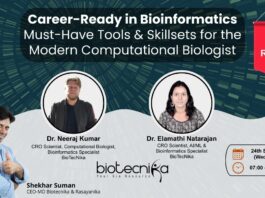 Career-Ready in Bioinformatics Webinar: Must-Have Tools & Skillsets for the Modern Computational Biologists. Bioinformatics skills.