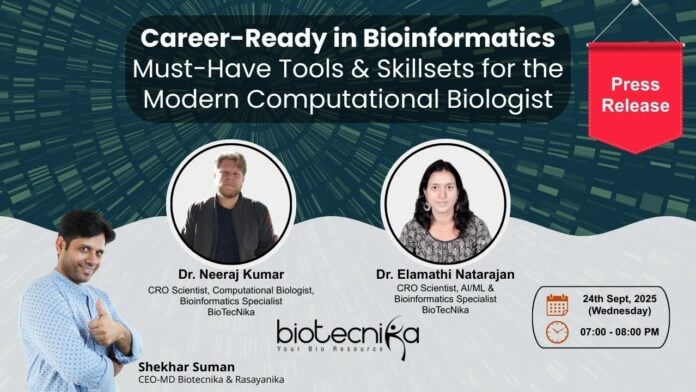 Career-Ready in Bioinformatics Webinar: Must-Have Tools & Skillsets for the Modern Computational Biologists. Bioinformatics skills.