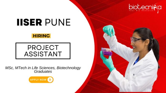 Research Job at IISER Pune MSc Graduates Apply Now for the Project Assistant Position