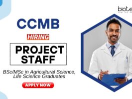 Research Jobs at CSIR-CCMB MSc Graduates Apply Now for the Project Staff Position