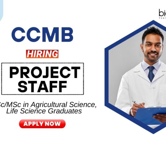 Research Jobs at CSIR-CCMB MSc Graduates Apply Now for the Project Staff Position