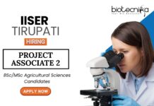 Research Jobs at IISER Tirupati Apply Now for the Project Associate-II Position