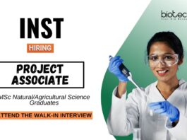 Research Jobs at INST Attend the Walk-In Interview for the Project Associate Position