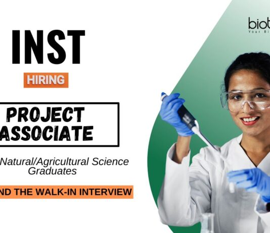 Research Jobs at INST Attend the Walk-In Interview for the Project Associate Position