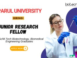 Research Jobs at Parul University Biotechnology Graduates Apply Now for the JRF Vacancy