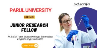 Research Jobs at Parul University Biotechnology Graduates Apply Now for the JRF Vacancy