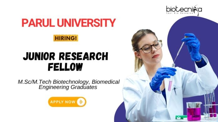 Research Jobs at Parul University Biotechnology Graduates Apply Now for the JRF Vacancy