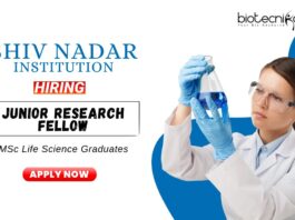 Research Jobs at Shiv Nadar Institution MSc Life Science Graduates Apply Now for the JRF Vacancy