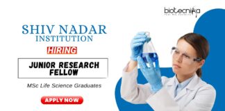 Research Jobs at Shiv Nadar Institution MSc Life Science Graduates Apply Now for the JRF Vacancy