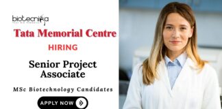 SRF Positions Jobs at Tata Memorial Centre MSc Biotechnology Candidates Apply Now