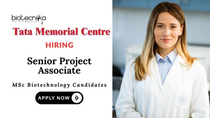 SRF Positions Jobs at Tata Memorial Centre MSc Biotechnology Candidates Apply Now