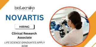 Clinical Research Associate Job at Novartis | Life Science Graduates Apply