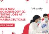 BSc & MSc Microbiology Jobs Latest in QC Testing at Amneal