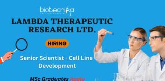 MSc Genetics Job Openings at Lambda Therapeutic Research