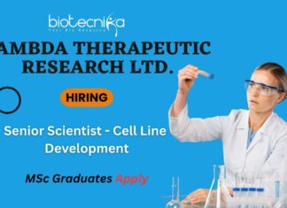 MSc Genetics Job Openings at Lambda Therapeutic Research