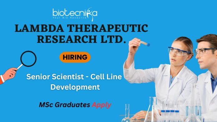 MSc Genetics Job Openings at Lambda Therapeutic Research