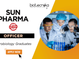 Officer Job at Sun Pharma - Hiring microbiology graduates for officer position, apply now at Sun Pharmaceutical Industries