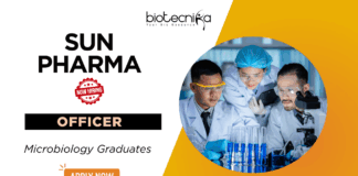 Officer Job at Sun Pharma - Hiring microbiology graduates for officer position, apply now at Sun Pharmaceutical Industries