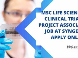 MSc Life Sciences Vacancies Syngene, Apply Online