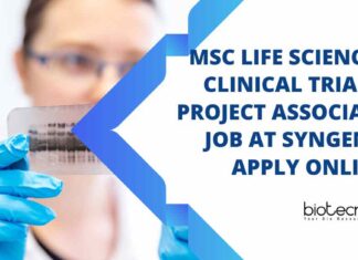 MSc Life Sciences Vacancies Syngene, Apply Online