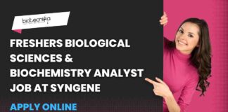 Freshers Biological Sciences & Biochemistry Jobs
