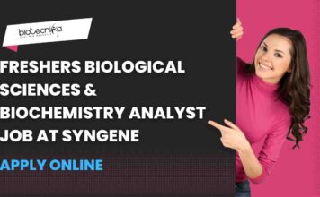 Freshers Biological Sciences & Biochemistry Jobs