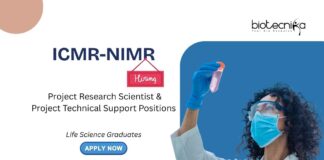 ICMR-NIMR Project Research Scientist & Project Technical Support Positions Life Science Graduates