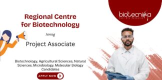 Project Associate Job at RCB. Masters in Biotechnology, Agricultural Sciences, or Natural Sciences Apply Now.