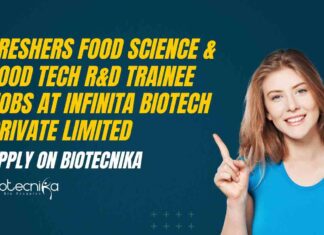 Freshers Food Science & Tech Jobs at Infinita Biotech Private Limited