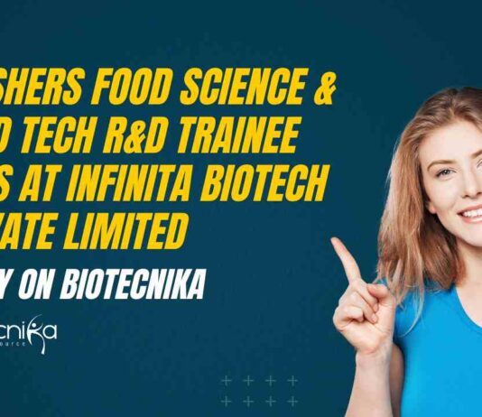 Freshers Food Science & Tech Jobs at Infinita Biotech Private Limited
