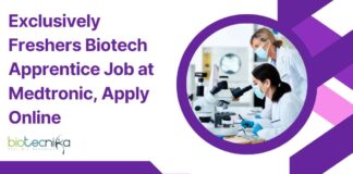 Freshers Biotechnology Job Openings at Medtronic